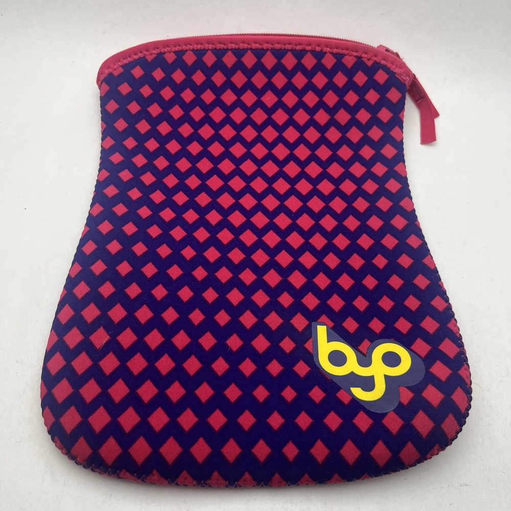 Built NY BYO Neoprene Tablet Sleeve Pink Blue Diamond Pattern Zipper Case